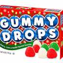 Gummy Candy Drops, Holiday Bells Shapes, Cherry, Green Apple Lime, Strawberry Flavors, 6 oz Box, 2 Pack (EXP 08/31/27)