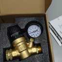 RV Water Pressure Regulator Valve, Brass Lead-Free Adjustable Water Pressure Reducer with Gauge and Inlet Filter for RV Camper and Travel Trailer