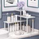 JayRex Bathroom Organizer Countertop Corner Shelf, 3 Tier Moveable Organizer for Make Up, Dresser Table, Desktop (White)