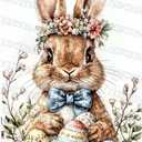 Easter Rabbit Vintage Tin Sign Bunny Decor Metal Sign For Home Bedroom Living Room Wall Plaque 8x12Inch (20X30cm(12*8in))