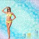 Beach Blanket Waterproof Sandproof Beach Mat for 1-8 Adults Quick Drying Durable Outdoor Picnic Mat for Beach Festival Travel Camping Hiking (Gradiant BL-Mandarin, 79"83"(4 Person))