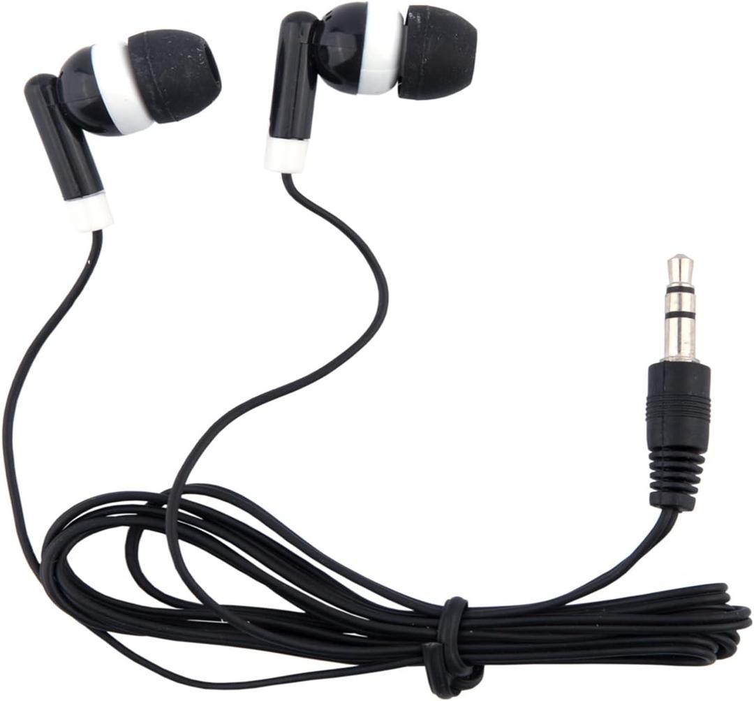 Wholesale Bulk Earbuds Headphones 50 Pack Individually Bagged Earphones for Schools, Classroom, Students, Libraries, Hospitals, Museums