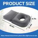HOMBYS Extra Long BBL Pillow After Surgery for Sleeping & Sitting, Brazilian Butt Lift Pillow with Extended Back Support, BBL Chair with Hole, Mixed Filling (High-Density Foam + Soft Shredded Fill)