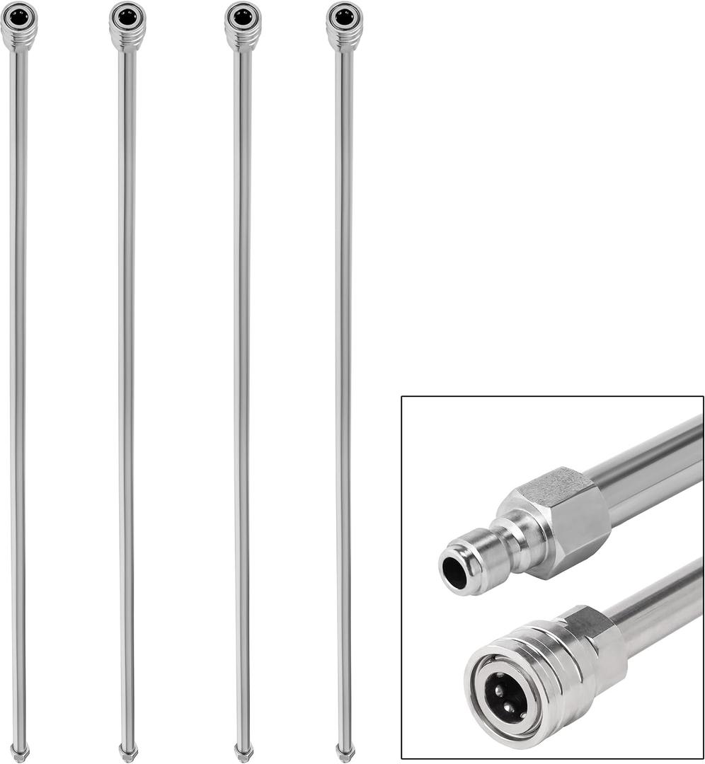 RIDGE WASHER Pressure Washer Wand Extension, 240 Inch Replacement Lance, Stainless Steel Power Washer Extender, 1/4' Quick Connect Fitting, 4000 PSI (4 Wands 60" Each)