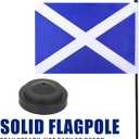 Scotland Desk Flag 12" Solid Pole Deluxe Set Scot Flags Banner Mini Small Scotland Office Table Flags with Black Stand Base Desktop Decorations(2Pack)