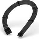 EZDIY-FAB 16pin (12+4) 12VHPWR PCIe 5.0 GPU Power Sleeved Cable Extension, Male to Female, Compatible with RTX 5080, 5070, 4090, 4080, 4070,16AWG with Cable Combs-Black