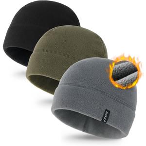 Zylioo 2XL/XL/L/M/S Fleece Skull Cap,Thermal Ski Hats,Cycling Helmet Liner,Winter Athletic Beanie Hat for Men Women