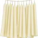 24 Pack Beeswax Taper Candles in Bulk 8 inch Tall - All Natural, 100% Pure Unscented Bee Wax Candle, Dripless, 5 Hours Burnning Time - Off White