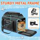 Petskd Top-Expandable Pet Carrier 17x11x9.5 Inches Alaska Airline Approved, Soft-Sided Carrier for Small Cats and Dogs with Locking Safety Zippers and Anti-Scratch Mesh(Black)