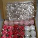 24 Pcs 2 Inch Valentine's Day Hanging Ball Ornament Valentine Velvet Ball Ornament for Tree Pink Red White Decorative Hanging Velvet Plastic Ornaments for Valentine Holiday Party Decor(Sweet Color)