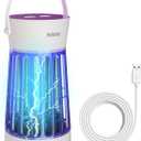 Fly Trap Indoor Bug Zapper, UV LED Mosquito Repellent Outdoor Patio, Portable Electric Zapper with Fan and Easy-Empty Tray, Ideal for Indoor Use