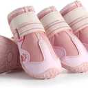 Dog Shoes for Large Dogs, Anti-Slip Dog Boots for Winter Snow, Hot Pavement, Dog Booties & Paw Protectors Pink Size 6 (#6(2.55" inner width) for 52-68 lbs)