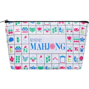 Jongyance Empty Mahjong Tiles Bag, Mahjong Bag for American Mahjong Tile Set (Case Only) (White)