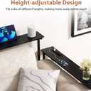 Adjustable Height Narrow Sofa Table with Built-in Power Outlets, 78" Long Console Table Behind Couch Table with Charging Station Skinny Entryway Table for Living Room & Hallway (Black), 78IN