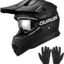 OUMURS Kids Dirt Bike Helmet DOT Approved, Youth Full Face Motocross Helmet | 5-in-1 with UV Goggles,Gloves, Storage Bag, Multiple vents, Washable Liner, Boys Girls 5-14, ATV UTV BMX MX, Small