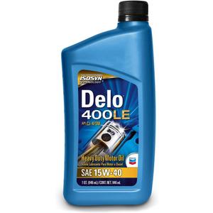 Chevron Delo 400 XLE SAE Synblend Synthetic Blend Diesel Oil 15W40, 12 Quarts, Case of 2 6Qt Boxes