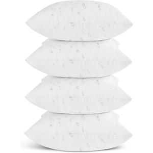 Oubonun 20x20 Outdoor Pillow Inserts (Pack of 4) - Square Waterproof Throw Pillow - Decorative Throw Pillows Insert for Couch Sofa Bed Patio Furniture - White Pillows