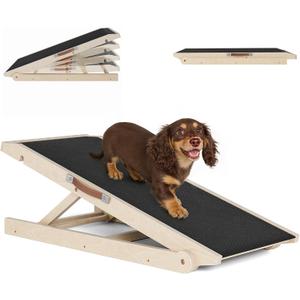 Dog Ramp for Couch Low Incline, Small Dog Ramp for Bed with Adjustable Slope, Non-Slip Rubber Walking Surface, Pet Ramps for Small Dogs Dachshund Corgi - 40 Inch