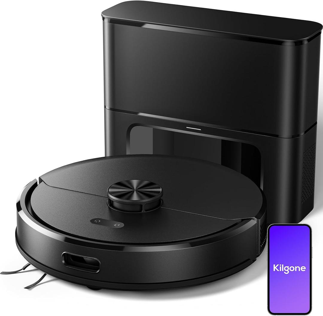Kilgone Robot Vacuum Self-Emptying, App, Alexa & Google Assistant for Pet Hair, Carpet & Hard Floor