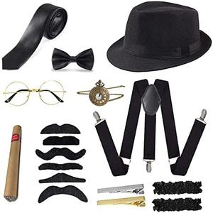 1920s Men Accessories Set Roaring 20s Costume Retro Gatsby Gangster Grandpa Accessories Set