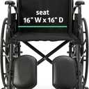 16-Inch Wheelchair Replacement Seat, Replacement Parts with Hardware, Nylon Seat, Black (16 X 16)