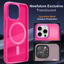 Newfuture Magnetic for iPhone 15 Pro Case [Compatible with Magsafe] [Military Grade Drop Protection] Translucent Matte Anti-Fingerprint Shockproof Phone Case for iPhone 15 Pro 6.1 inch, Hot Pink
