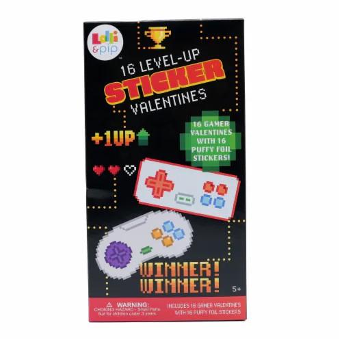 16 Level-Up Sticker Valentines 2 Pack