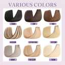 Butterfly Weft Hair Extensions Human Hair Mixed Golden Brown Double Weft Hair Extensions Real Human Hair 16 Inch Butterfly Invisible Weft Hair Color 4/22# with Micro Beads,Glueless Install 100g