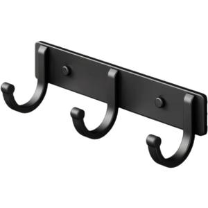 SALAN Coat Rack Wall Mounted, Heavy Duty Coat Hooks Wall Mount, Black Metal Wall Hooks for Hanging Coats, Hats, Towels, Keys, Bags and Backpacks for Entryway, Mudroom, Bathroom, Bedroom (3 Hooks)