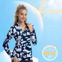 FKEEP Women's Tennis Golf Shirt Long Sleeved Top Sport Activewear V-Neck Workout Athletic (01 Black Squares)