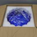 Plug in Pendant Light: Bule Hanging Light Plug in Fixture Hanging Lamp, Glass Pendant Lighting for Kitchen Island, Bedroom, Dining Room, Living Room, E26 No Bulb