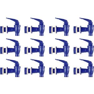 Brio Water Dispenser Replacement Valve 12 Pack Cooler Faucet Spigot for Beverage Dispensers, Crocks, Coolers, and More BPA-Free Food Safe Material (Navy Blue)
