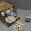 Sratte 94 Pcs Christmas Tree Decorations Set, Christmas Tree Ball Ornaments Glitter Poinsettia Flowers Decorations Glitter Berries Stems for Xmas Holiday Wedding(White)