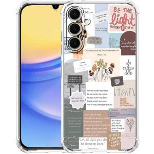 Case for Samsung Galaxy A15 with Christian Design,Christ Jesus Quotes Verse Collage Pattern,Trendy Soft TPU Bumper Phone Cover(A15,Bible)