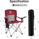 Elevon Camping Chair, Portable Folding Outdoor Chair with Arms, Cup Holder and Carry Bag