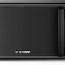 Chefman Countertop Microwave Oven 1.1 Cu. Ft., 1000 Watts with 10 Power Levels, 6 Cooking Presets with One-Touch Express Cook, Eco Mode, Child Safety Lock, & Mute Button - Black