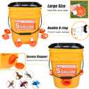 5 Gallon/44 Lbs Automatic Chicken Feeder & Waterer Set with Buckets, No Waste Feeder Port & Waterer Cup, Rain Proof Poultry Feeders, Keeps Out Small Animals, Ideal for Duck, Chick & Turkey