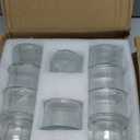 Elsjoy 4 Pack (2 Sets) Bedside Water Carafe and Glass Set, 24 oz Glass Carafe with 6 oz Glass Cup, Nightstand Water Pitcher Glass Mouthwash Decanter for Bathroom