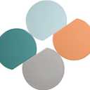 Wsaikis Silicone Placemats Set of 4 Non-Slip Table Mats for Dining, Kitchen, Stain Resistant Heat-Resistant Placemat Portable Food Mat, 14.9" x 12.9"x 0.04" (Dusty Turquoise,salt Air,light Grey,muted Clay)