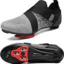 Unisex Cycling Shoes Compatible with Peloton Bike & SPD Indoor Road Riding Biking Bike Shoes with Delta Cleats Included for Men Women (11 Women/9.5 Men, Grey)