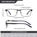 3 x 2 Pack Multifocal Progressive Reading Glasses Men, Blue Light Multifocus Bifocal Readers for Mid and Near Range (Bifocal Black & Grey)