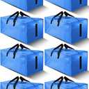 HOMESURE 8 Pack Large Strong Moving Bags with Zippers & Carrying Handles - Water-Resistant - Heavy Duty Storage Tote for Space Saving, Fold Flat, Alternative to Moving Box (Sky Blue)