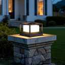 Outdoor Post Lights Hard Wired, Modern 9.1" Column Light Waterproof Pillar Lamp 3000K LED Landscape Lighting Fixture Not Solar Fence Deck Cap Lantern AC100-240V for Outside Yard Patio Garden