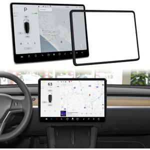 frani Screen Frame Protector Black Designed for Tesla Model 3 (2025-2017), Tesla Model Y (2025-2020),Interior Decor Accessories for Tesla Model Accessories