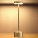 Cordless Table Lamp, Portable Rechargeable Bedside Lamp, Touch Stepless Dimmable Desk Lamp, for Home Bedroom Hotel Restaurant Bar Outdoor, 1 Pack, Gold