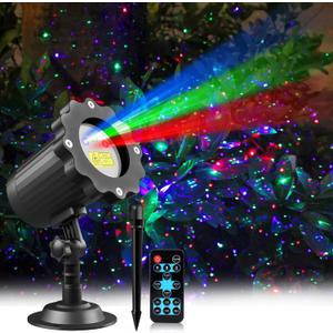 Christmas Laser Projector Firefly Lights Outdoor,12 Effect Moving RGB Lights Show Waterproof Laser Projection with RF Remote and Timer for Wedding Christmas Holiday Party Patio Garden Landscape Decor (Black)