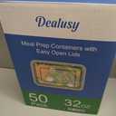 50 Pack (100-Piece) 32 oz Meal Prep Containers Reusable with Easy Open Lids, Sturdy Leakproof Food Safe, Microwave Freezer Dishwasher Safe, To Go Take Out Plastic Food Storage Pans with Lids, Black