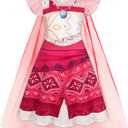 WonderBabe Adventure Outfits Princess Dress Girls Fancy Party Costume Birthday Christmas Cosplay Dress Up Outfit with Cape or Kids 3-4t