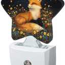 Night Lights Plug Into Wall Decorative,Fox Animal Nightlights for Kids Bedroom, Wildflowers Energy Efficient Dusk-to-Dawn Sensor Sleep Friendly Lamp for Nursery Bathroom