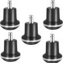 Bell Glides Replacement Office or Chair Stool Swivel Caster Wheels to Fixed Stationary Castors, Short Profile 5pcs (High Bell Glides B)